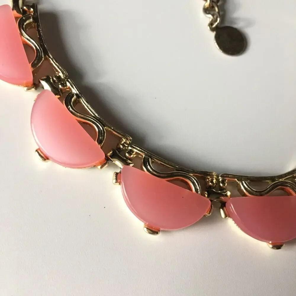 Pink moonstone collar necklace, possibly vintage?